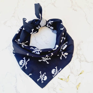 Stylish Dog Bandanas - Black Skulls | Pet Pouch Boutique-Pawfecthome